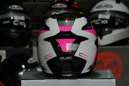 CASCO HJC C10 TINS ROSA/BLANCO